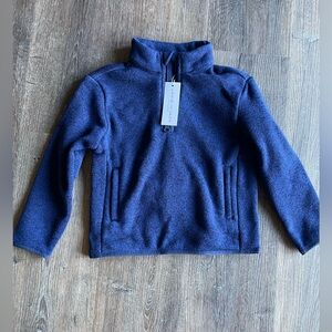Janie and Jack Boys 1/4 Zip Pullover Navy Blue Fleece Sweater, Sz 4T NWT